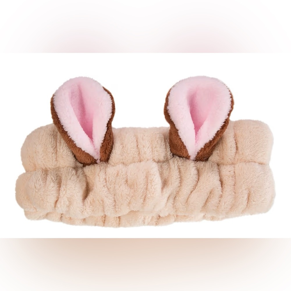 The Crème Shop ~ Plush Bear Headband with Pink Inner Ears